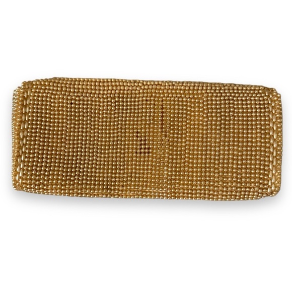 Vintage John Wind champagne beaded clutch - Picture 2 of 7